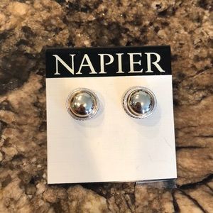 Gold and silver stud earrings